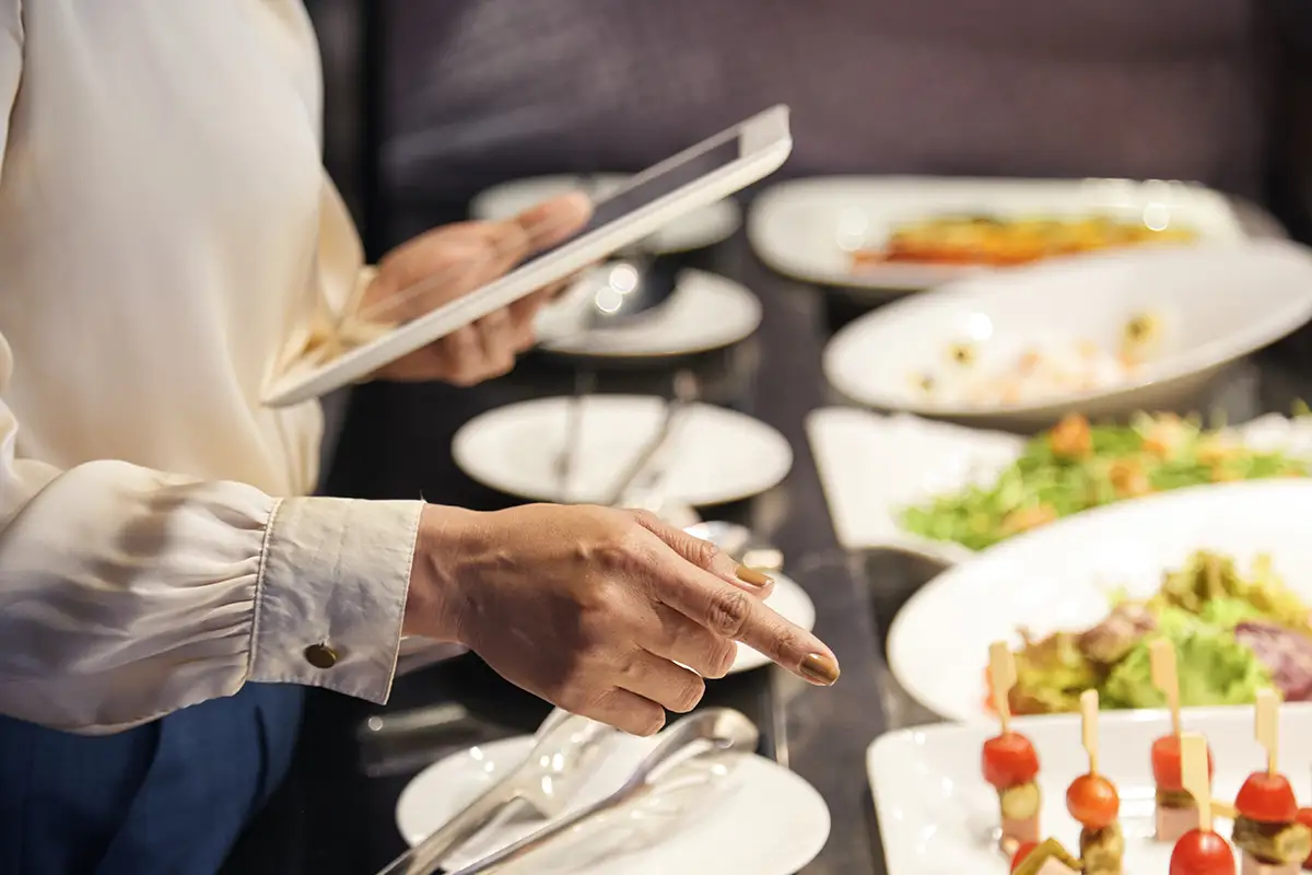 Person picking food